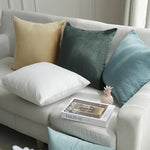 Square Pillow Cover Quilted Herringbone Cotton-Blend Hidden Zipper