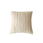 Square Pillow Cover Raised-Loop Tufted Knotted Tassels Concealed Zipper