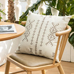 Square Pillow Cover Relief Embroidery Cotton 18x18 In