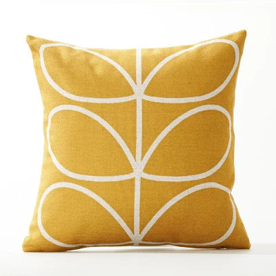 Square Pillow Cover Retro Scandi Dot Cotton-Linen Concealed Zipper