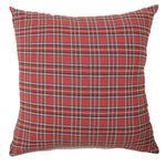 Square Pillow Cover Tartan Plaid Cotton Blend Concealed Zipper