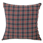 Square Pillow Cover Tartan Plaid Cotton Blend Concealed Zipper