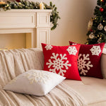Square Pillow Cover Tufted Chenille Snowflake Hidden Zipper