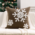 Square Pillow Cover Tufted Chenille Snowflake Hidden Zipper