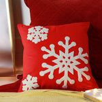 Square Pillow Cover Tufted Chenille Snowflake Hidden Zipper