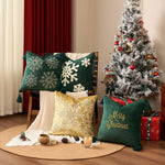 Square Pillow Cover Woven Velvet Snowflake Embroidery Tassels