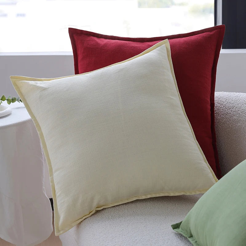 Square Pillowcase Linen-Cotton Hidden Zipper 18x18