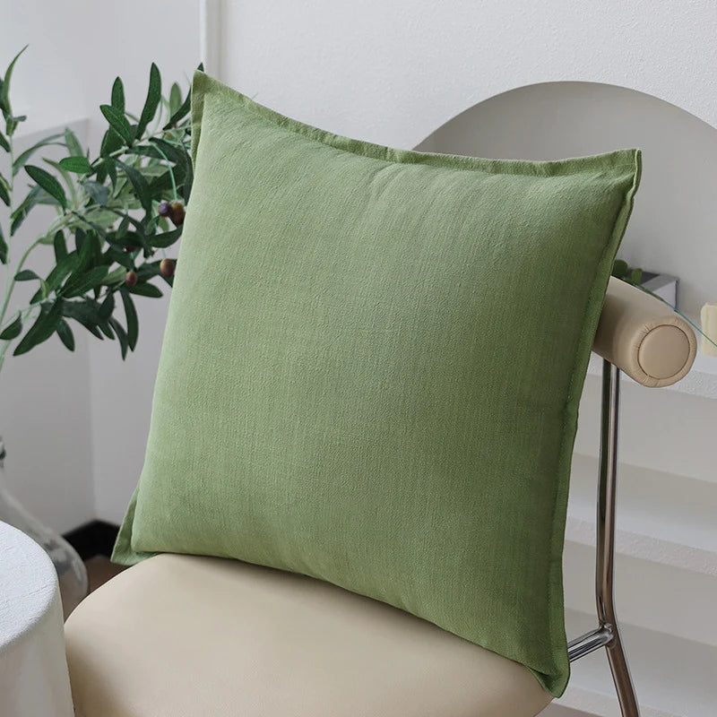 Square Pillowcase Linen-Cotton Hidden Zipper 18x18