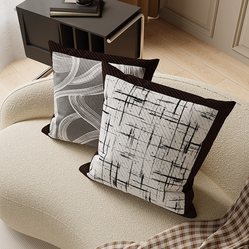 Square Throw Pillow Cover Cotton-Linen Concealed Zipper & Machine Washable