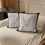 Square Throw Pillow Cover Cotton-Linen Concealed Zipper & Machine Washable