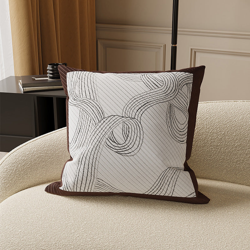 Square Throw Pillow Cover Cotton-Linen Concealed Zipper & Machine Washable