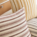 Square Throw Pillow Cover Cotton-Linen Vertical Stripe