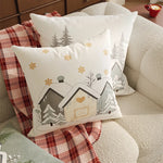 Square Throw Pillow Cover Embroidered Textured Plush
