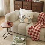Square Throw Pillow Cover Embroidered Textured Plush