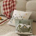 Square Throw Pillow Cover Embroidered Textured Plush