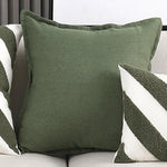 Square Throw Pillow Cover Linen-Blend Knife-Edge Hidden Zipper