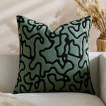 Square Throw Pillow Cover Tufted Chenille Raised Maze Pattern