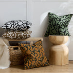 Square Throw Pillow Cover Tufted Chenille Raised Maze Pattern