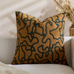 Square Throw Pillow Cover Tufted Chenille Raised Maze Pattern