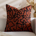 Square Throw Pillow Cover Tufted Chenille Raised Maze Pattern