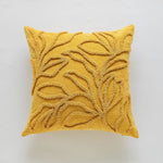 Square Throw Pillow Cover Wavy Chenille Cotton-Linen Hidden Zipper