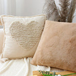 Square Throw Pillow Faux Fur Embossed Diamond Polyester Fill