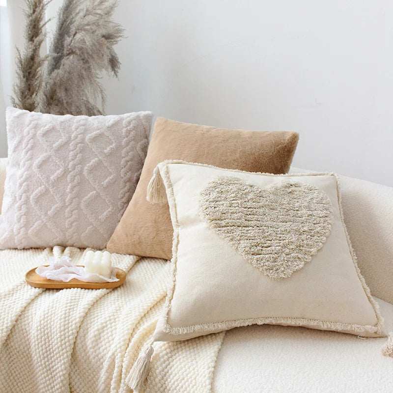Square Throw Pillow Faux Fur Embossed Diamond Polyester Fill