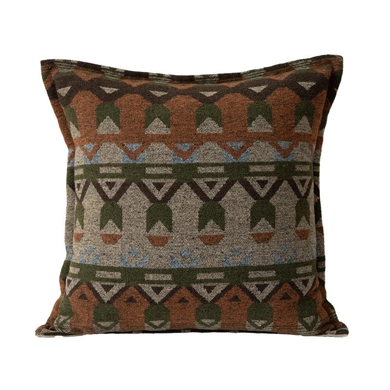 Square Throw Pillow Jacquard Bouclé Concealed Zipper