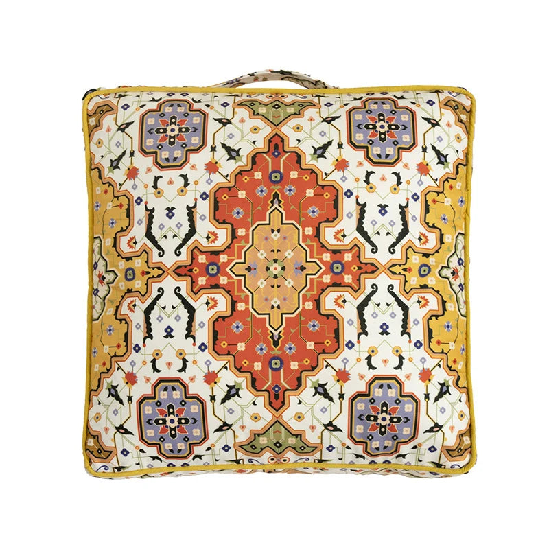 Square Throw Pillow Oriental Medallion Cotton-Blend 17x17
