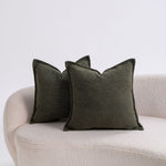 Square Throw Pillow Pair Bouclé Removable Machine Washable Covers