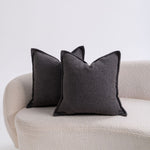 Square Throw Pillow Pair Bouclé Removable Machine Washable Covers