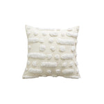 Square Throw Pillow Plush Velvet & Pom-Pom Fringe Removable Insert