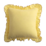 Square Throw Pillow Ruffled Edge Linen-Look Removable Cover