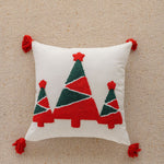 Square Throw Pillow Tufted Cotton Tassel Corners 18 Inch