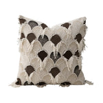 Square Throw Pillow Woven Geometric Fringe & Removable Cover