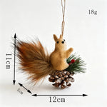 Squirrel Figurine Felt & Wood Lifelike Compact
