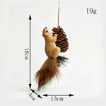 Squirrel Figurine Felt & Wood Lifelike Compact