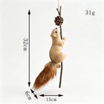 Squirrel Figurine Lifelike Felt & Wood Compact