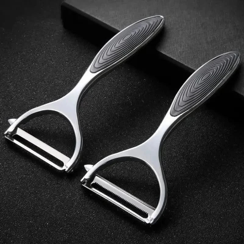 Stainless Steel Vegetable Peeler with Double-Sided Blade and Ergonomic Grip