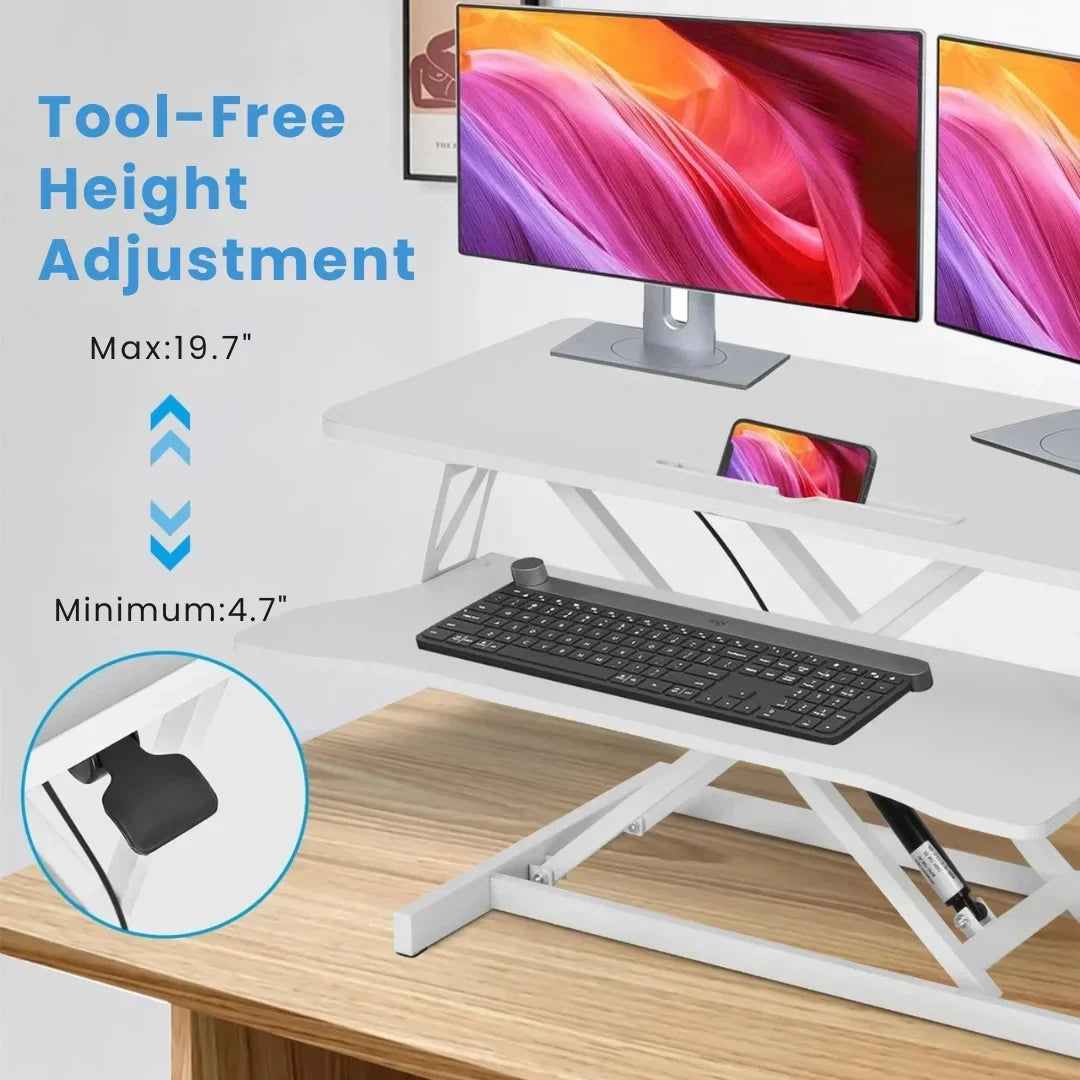 Standing Desk Riser Dual-Tier 37-Inch Sit-Stand Converter