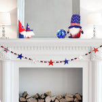 Star Garland Patriotic Red White & Blue Weather-Resistant