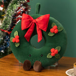 Star Pillow Plush Fleece Embroidered Face & Pom Pom