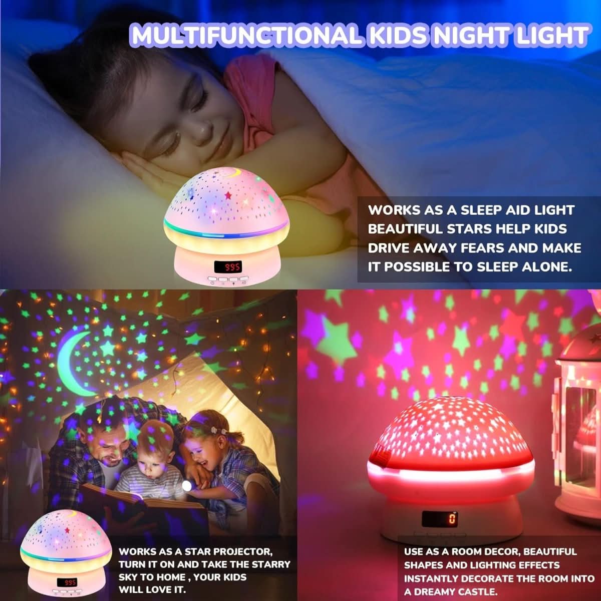 Star Projector 16-Color Rotating With Remote & Timer