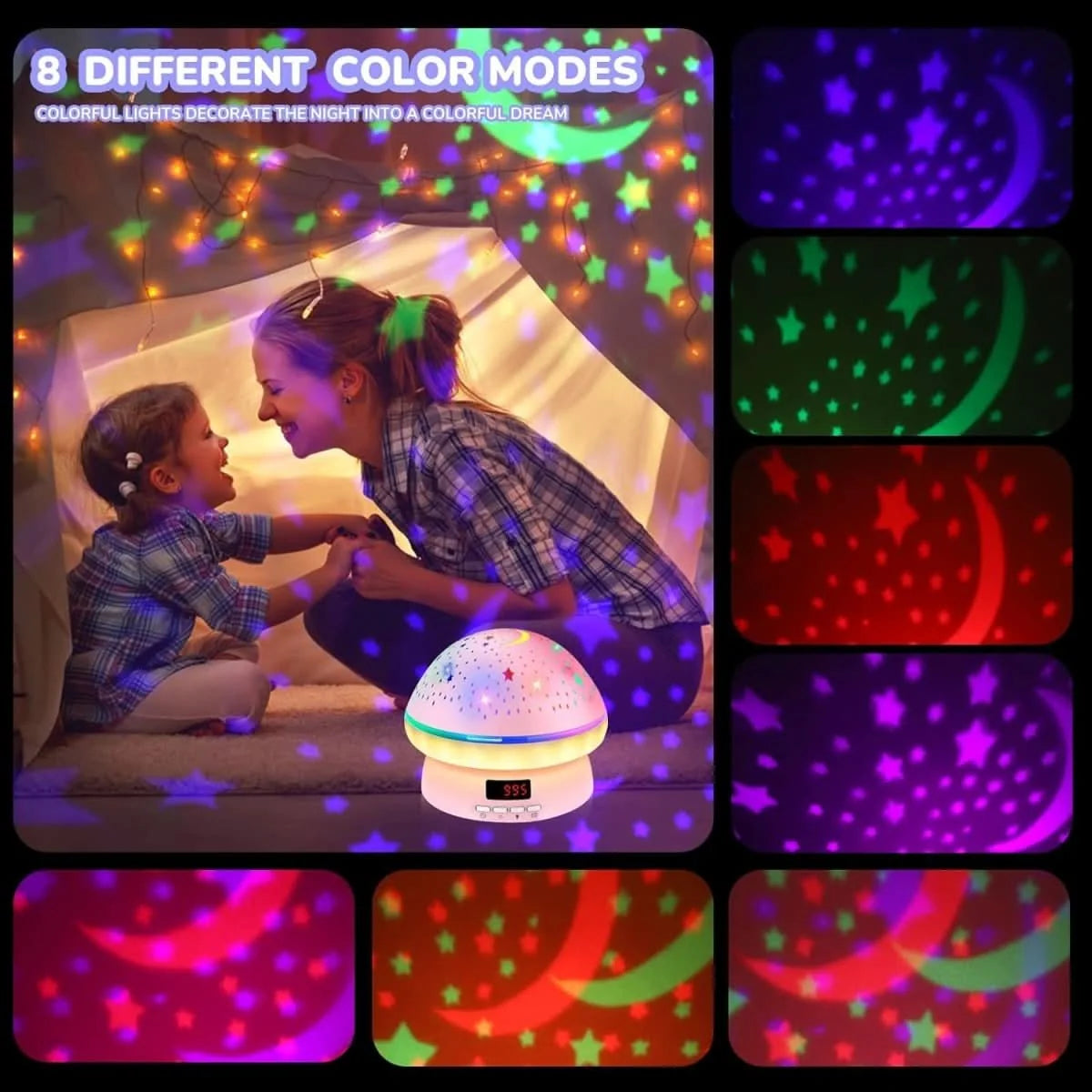 Star Projector 16-Color Rotating With Remote & Timer
