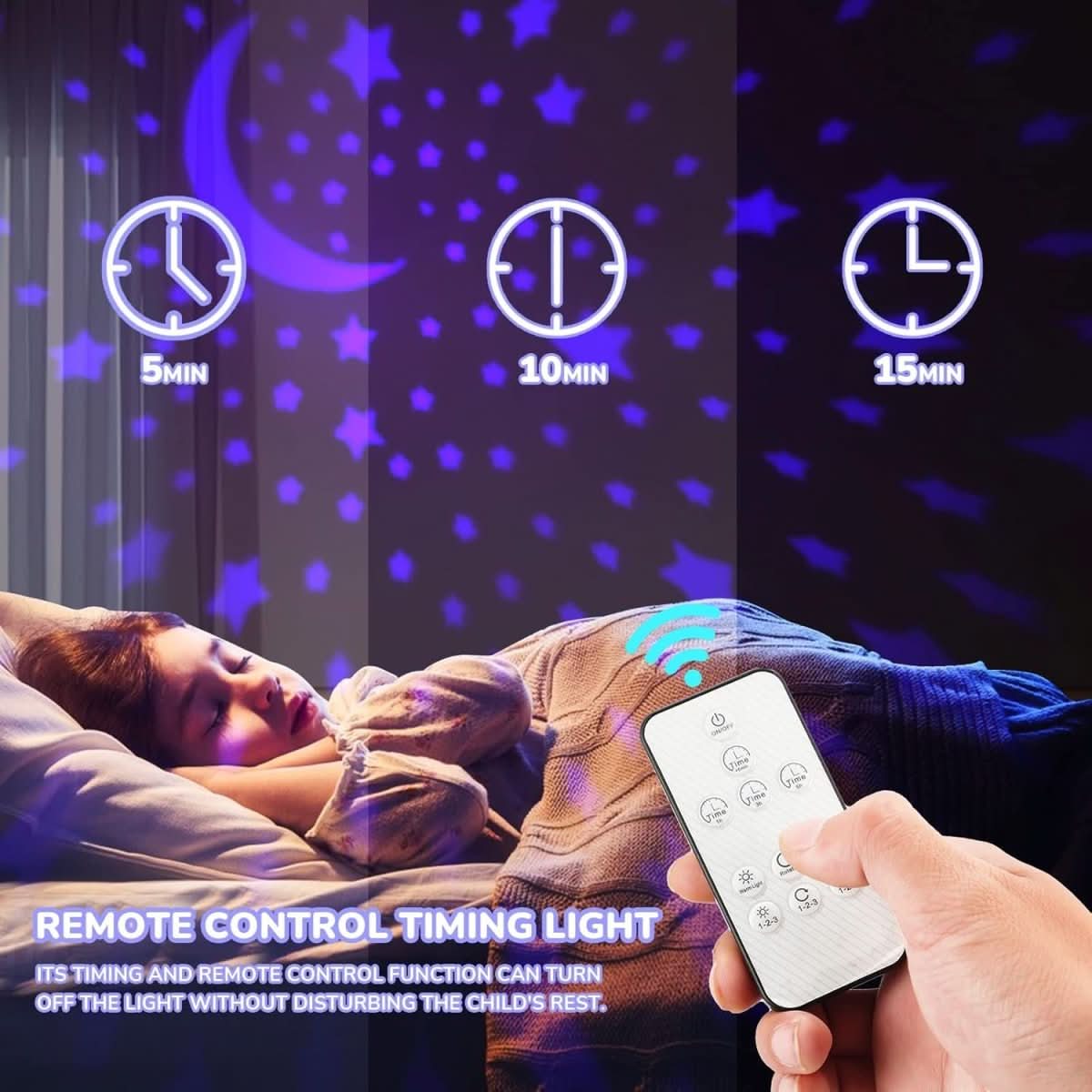 Star Projector 16 Colors Rotating Timer & Remote Control