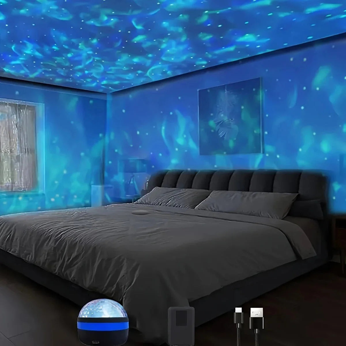 Star Projector Lamp Twinkling Stars Colorful Nebula USB Powered