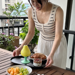 Stemmed Drinking Cup Tropical Fruit Design