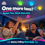 Sticky Ball Toy Glow Effect Assorted Pack of 5 or 10