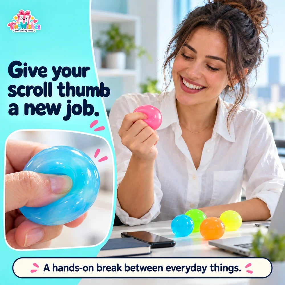 Sticky Ball Toy Glow Effect Assorted Pack of 5 or 10