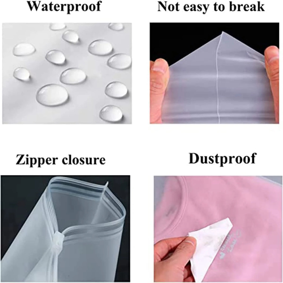 Storage Bags Frosted Slide-Zip Ventilated & Water-Resistant 20-Pack